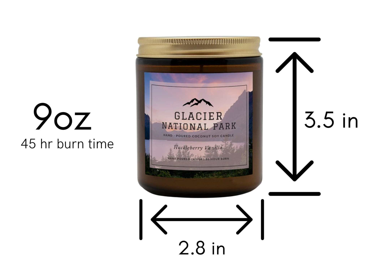 Glacier National Park Huckleberry Vanilla CandleBring home the smell of the most beautiful places on earth, with these 9 oz coconut soy wax hand-poured National Park candles.
The Glacier National Park scent is a