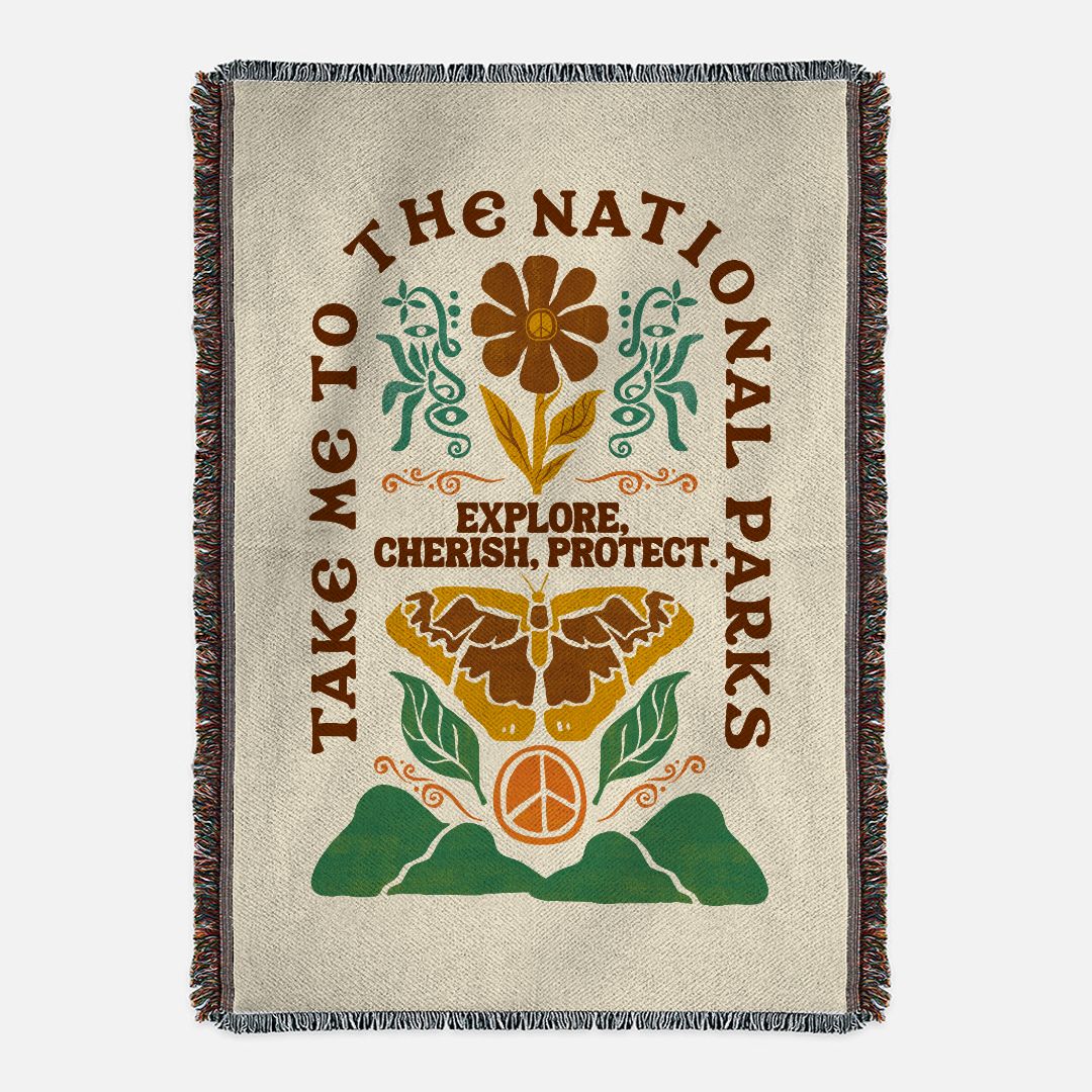 Take Me to the National Parks Woven Blanket
