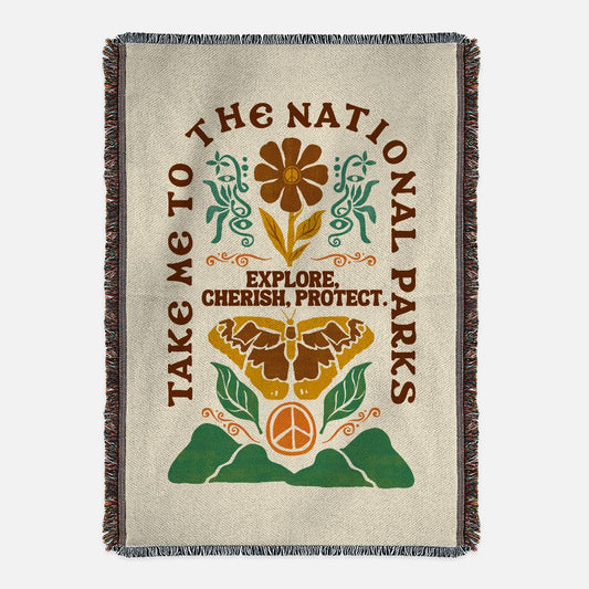 Take Me to the National Parks Woven Blanket