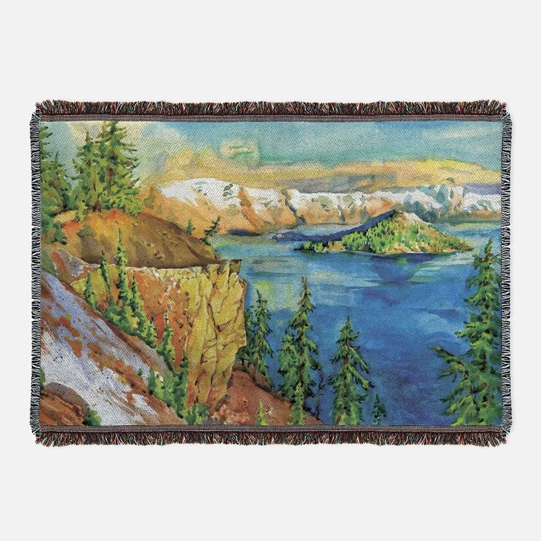 Crater Lake National Park Woven Blanket