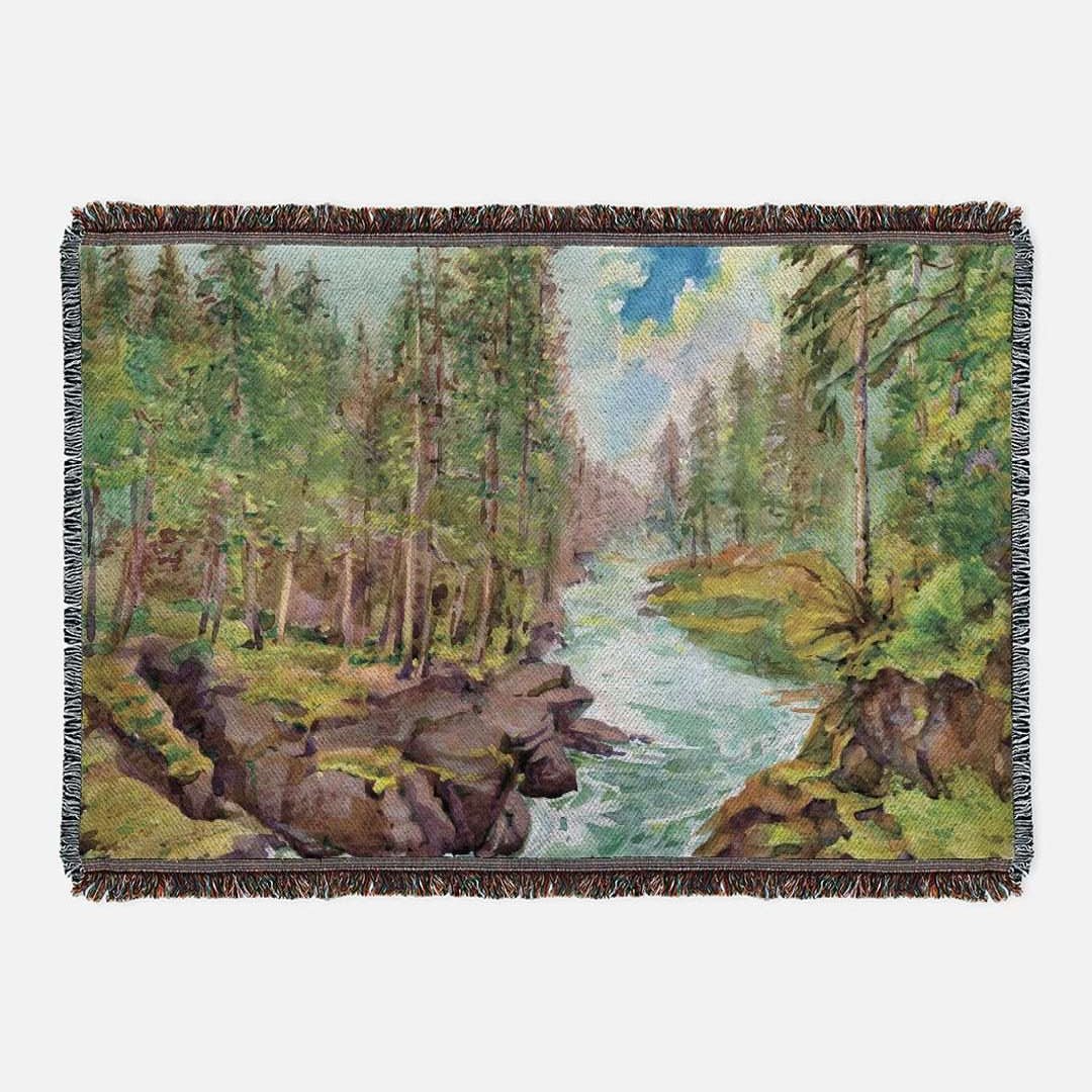 Mt. Rainier National Park Woven Blanket