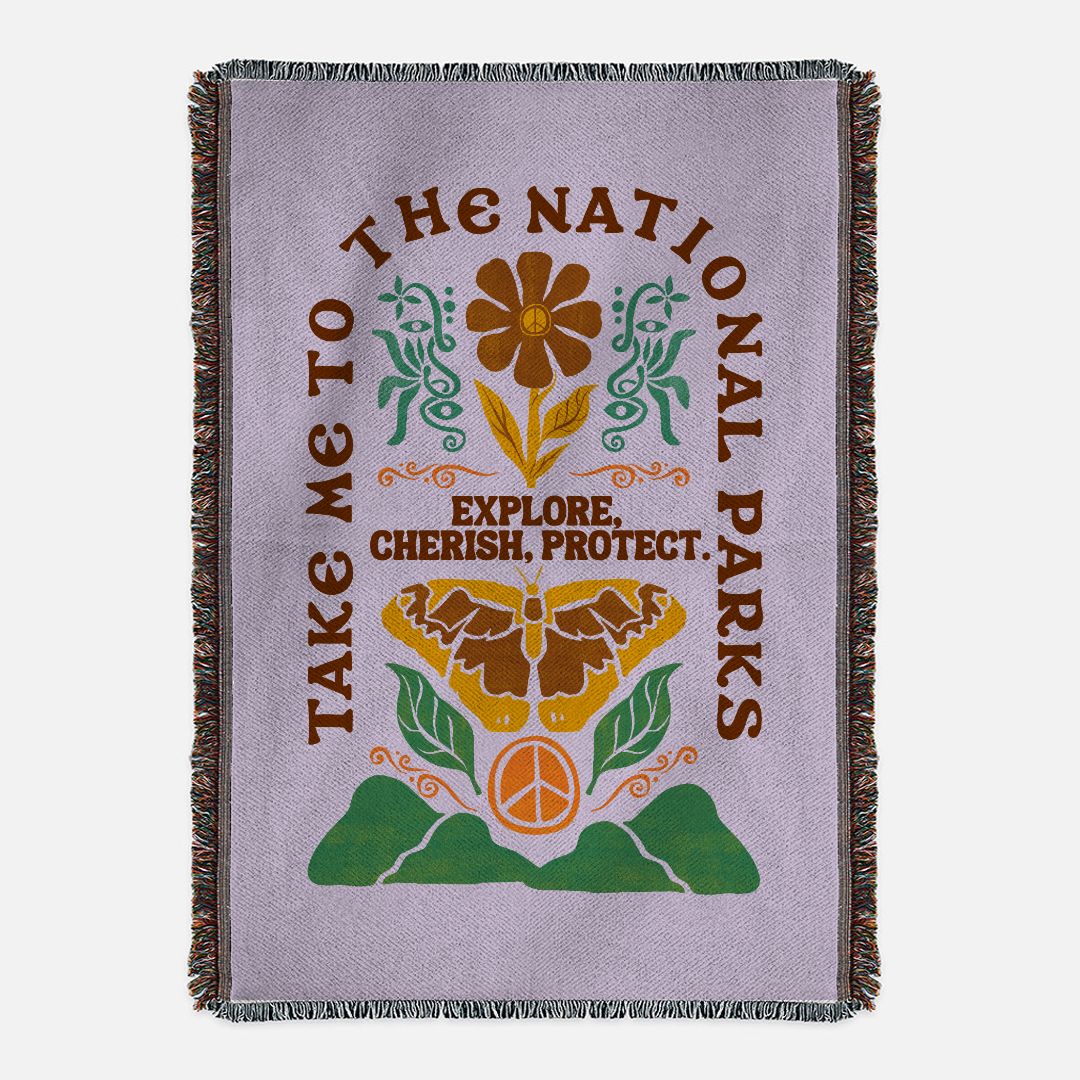 Take Me to the National Parks Woven Blanket