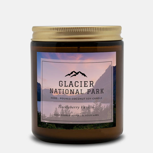 Glacier National Park Huckleberry Vanilla CandleBring home the smell of the most beautiful places on earth, with these 9 oz coconut soy wax hand-poured National Park candles.
The Glacier National Park scent is a