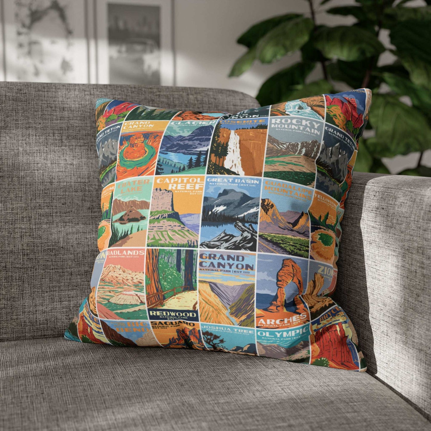 National Parks Square Pillow Cases