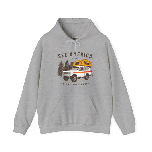 See America International Harvester Scout Camper Hoodie