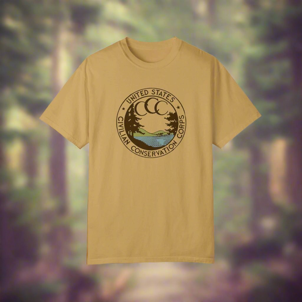 Civilian Conservation Corps CCC ShirtThis t-shirt is a tribute to the Civilian Conservation Corps (CCC), a work relief program that gave millions of young men employment on environmental projects during