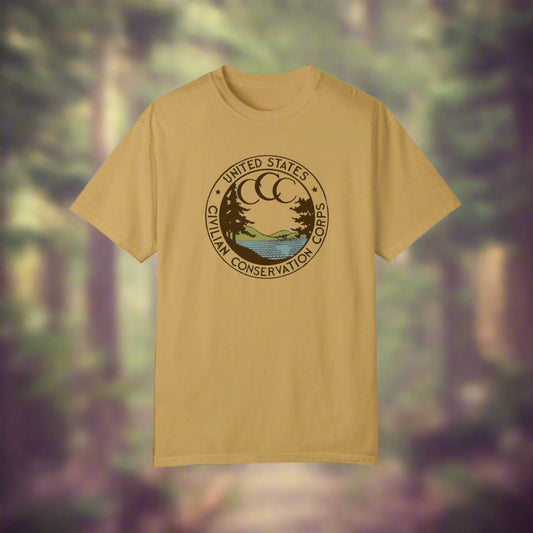 Civilian Conservation Corps CCC ShirtThis t-shirt is a tribute to the Civilian Conservation Corps (CCC), a work relief program that gave millions of young men employment on environmental projects during