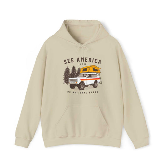 See America International Harvester Scout Camper Hoodie