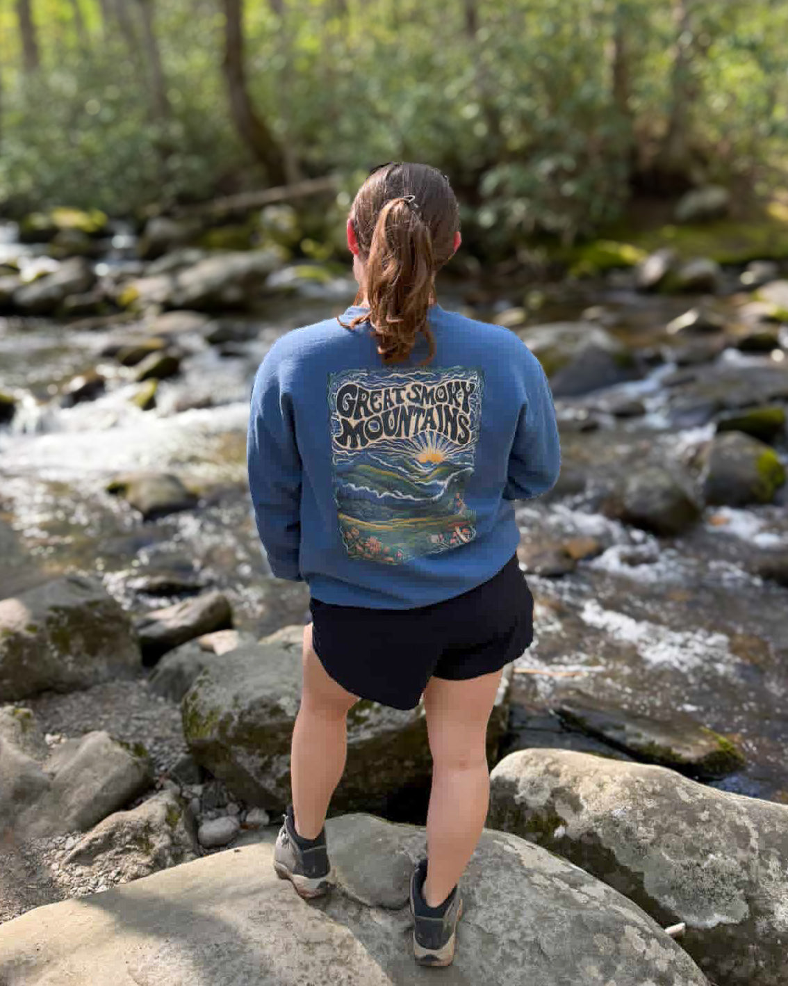 Great Smoky Mountains Sunrise Mist Crewneck