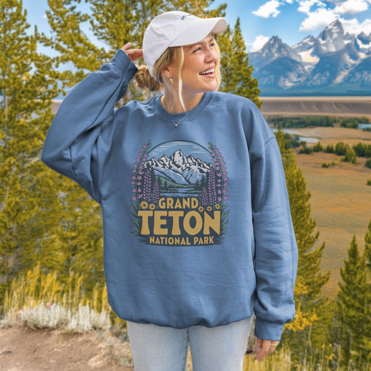 Grand Teton National Park Camp Crewneck