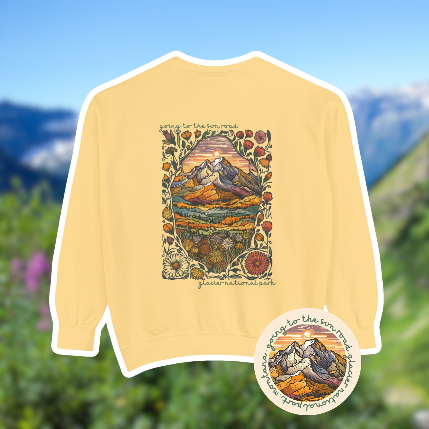Going to the Sun Road Glacier National Park Crewneck