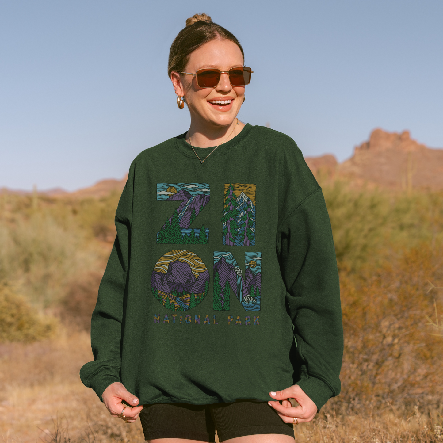 Zion Letters National Park Sweatshirt