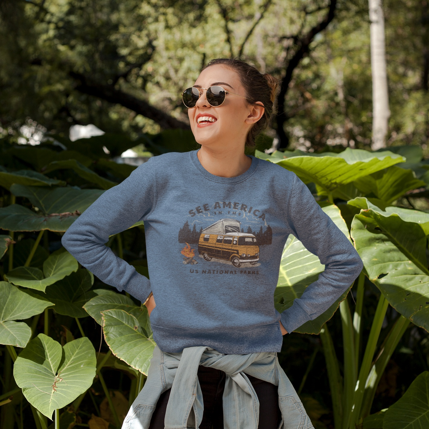SAMPLE SALE See America Van Life Crewneck Sweatshirt