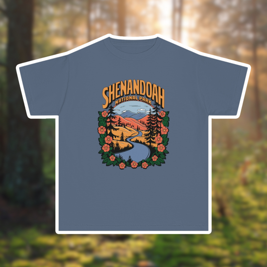 Shenandoah National Park shirt featuring vintage design and vibrant colors, perfect for little adventurers.