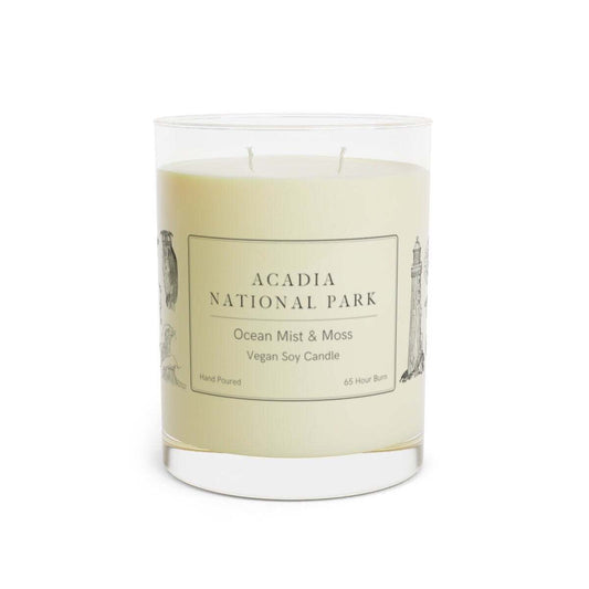 Acadia National Park Vegan Soy Hand-poured Candle | Mist & MossThe Seventh Avenue scented candle comes in 11oz jars and brings the outdoors into your aromas of the fresh ocean mist and moss of Acadia National Park on the Atlanti