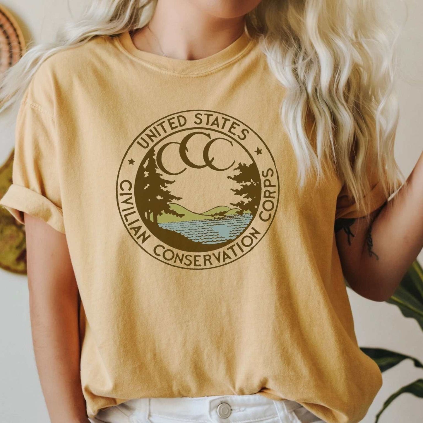 Civilian Conservation Corps CCC ShirtThis t-shirt is a tribute to the Civilian Conservation Corps (CCC), a work relief program that gave millions of young men employment on environmental projects during