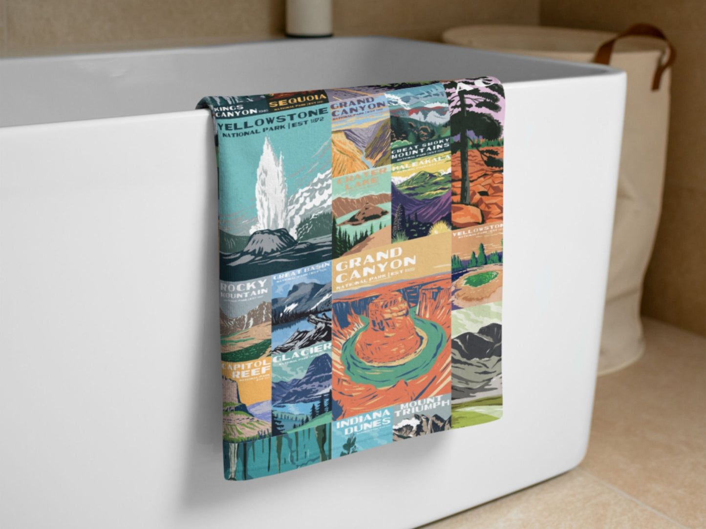 National Park Beach TowelBeach days are always a bliss – showing up with a luxuriously soft and beach towel featuring all your favorite national parks can add a bit more sunshine to your day
