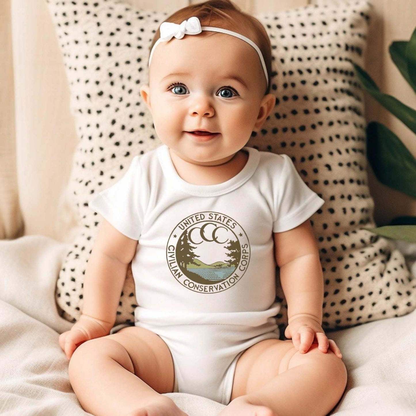 Civilian Conservation Corps CCC Baby OnesieOn your next National Park hike, teach your little one about the Civilian Conservation Corps (CCC), a work relief program that gave millions of young men employment