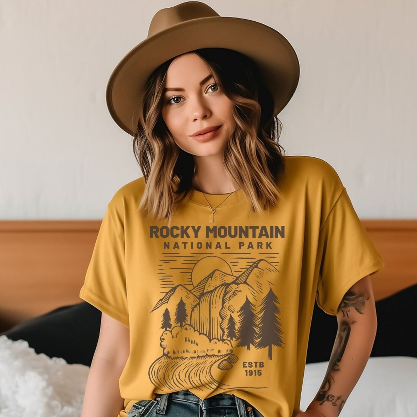 Rocky Mountain National Park ShirtBring the beauty of Rocky Mountain National Park of Colorado into your wardrobe with this simple waterfall and mountain landscape lightweight t-shirt.
Details:
- 100