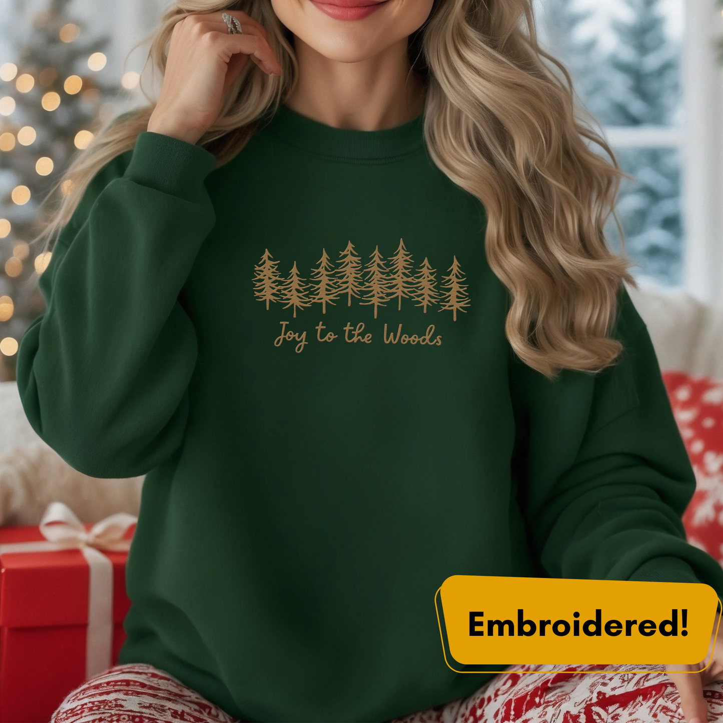 Joy to the Woods Embroidered Crewneck