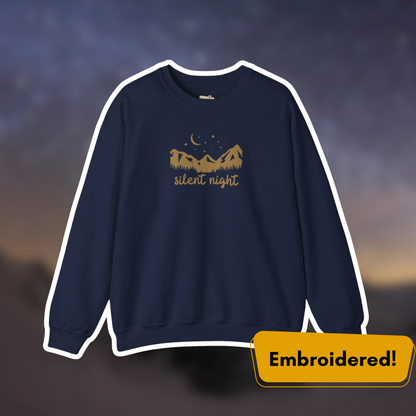 Silent Night Embroidered Crewneck