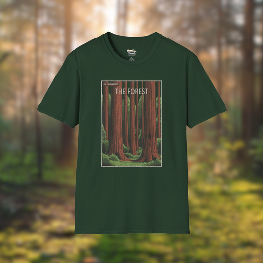 The Forests Tee from the Nature Library Series featuring vintage forest graphics, perfect for nature lovers.