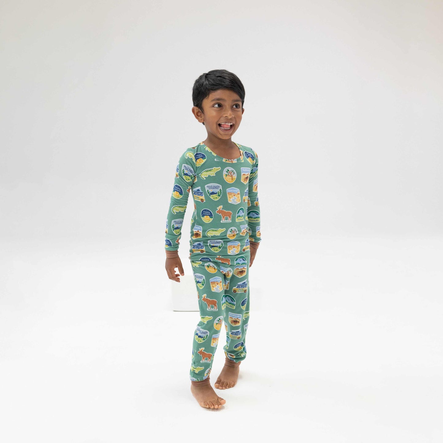 National Park Stickers PJ Set - Cozy Kids' Sleepwear