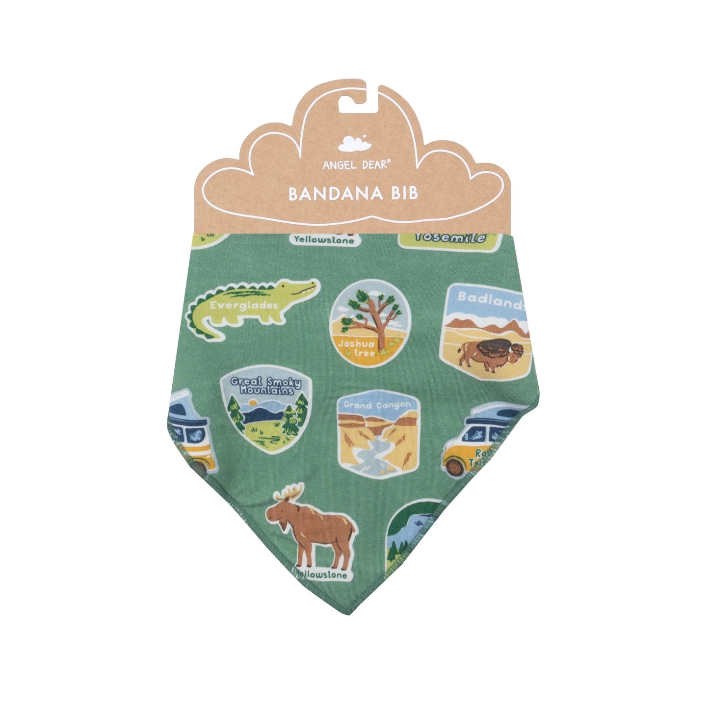 National Park Stickers Baby Bandana Bib - Soft & Absorbent