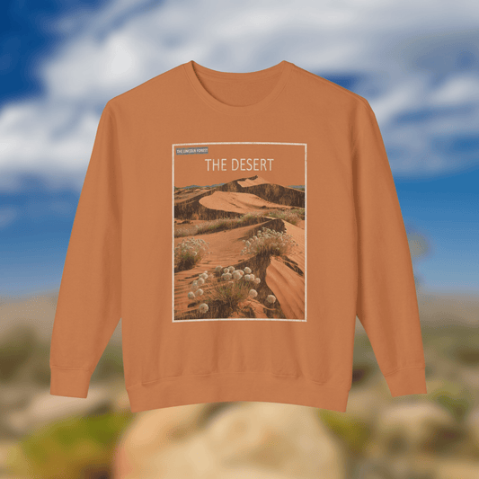 The Desert Crewneck - Nature Library Series featuring a retro design inspired by desert landscapes.