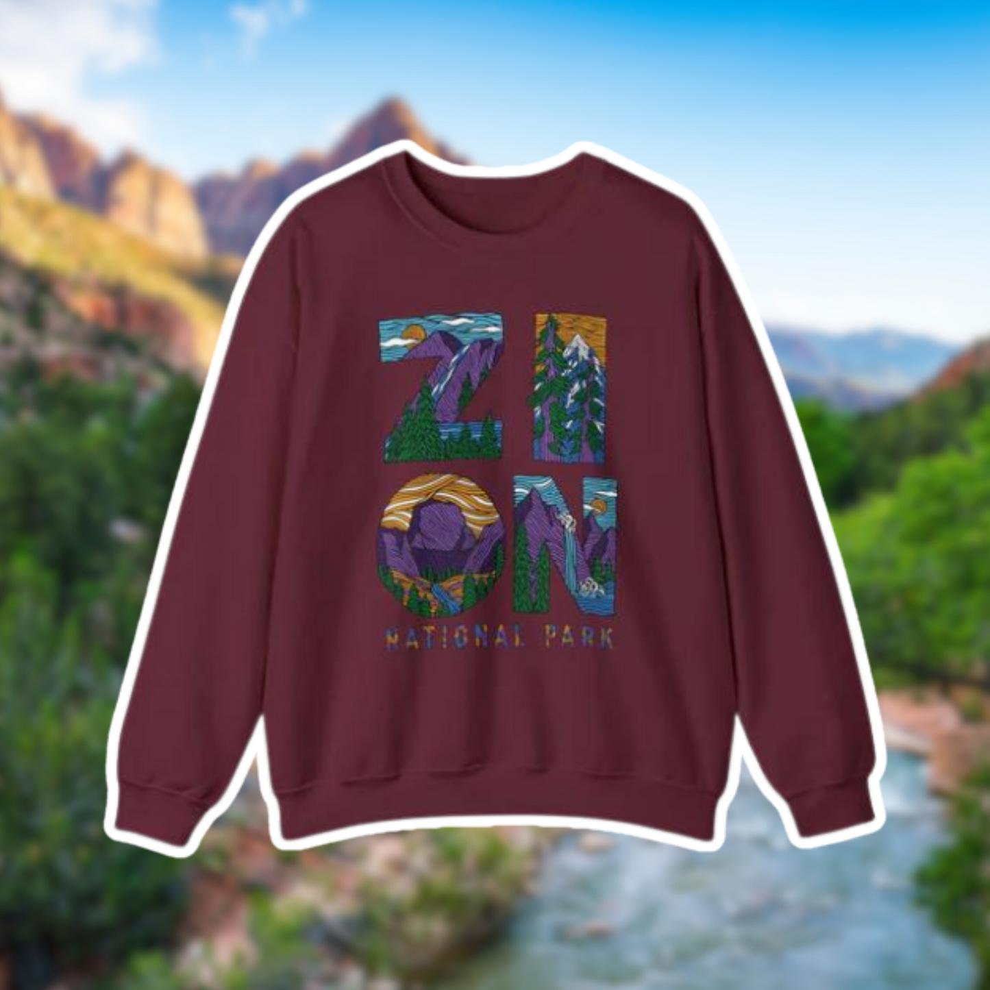 Zion Letters National Park Sweatshirt