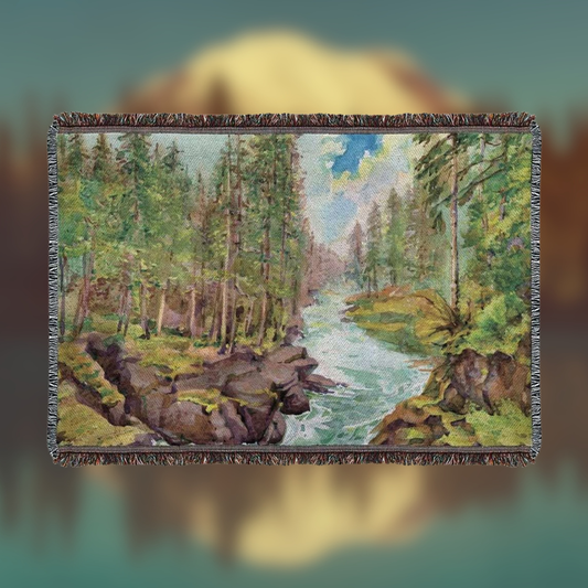 Mt. Rainier National Park Woven Blanket