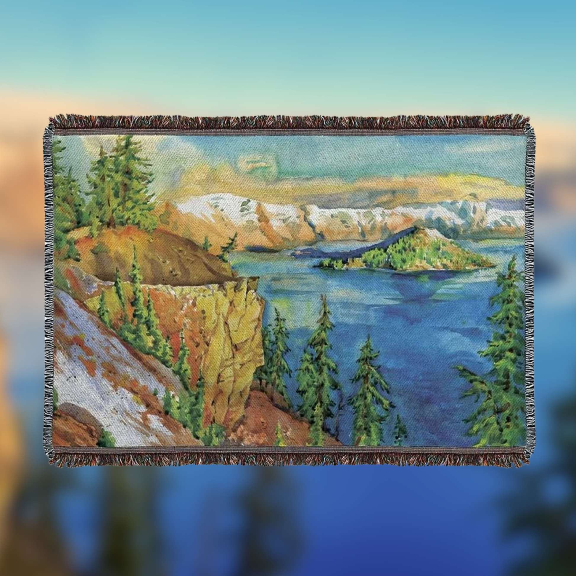 Crater Lake National Park Woven Blanket