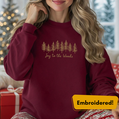 Joy to the Woods Embroidered Crewneck