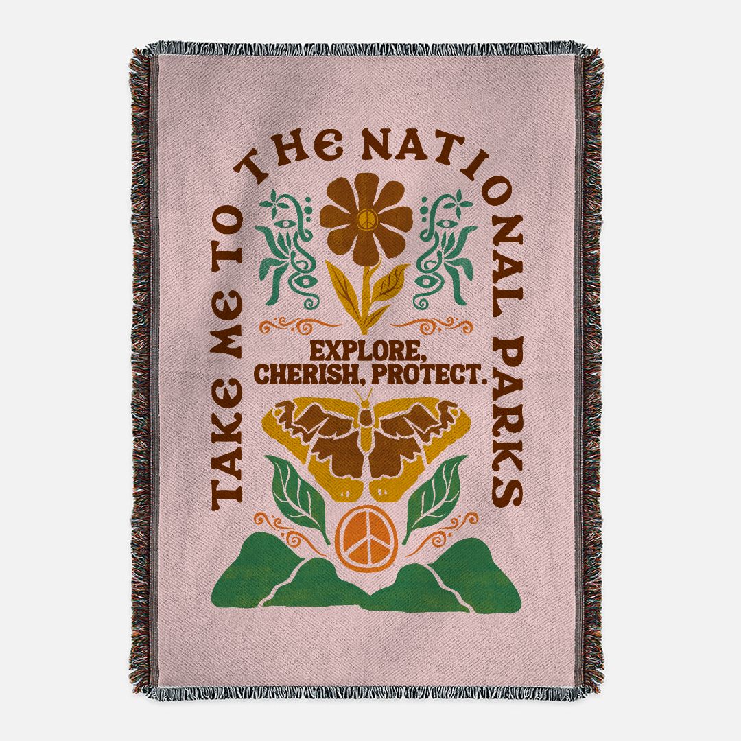 Take Me to the National Parks Woven Blanket