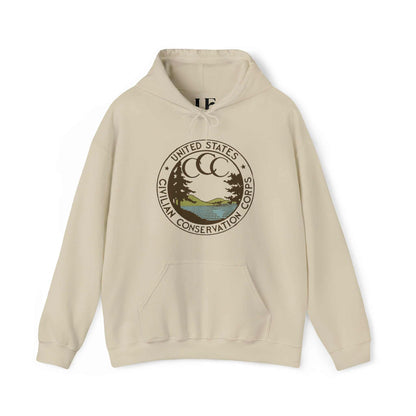 Civilian Conservation Corps CCC Hoodie SweatshirtThis hoodie is a tribute to the Civilian Conservation Corps (CCC), a work relief program that gave millions of young men employment on environmental projects during 