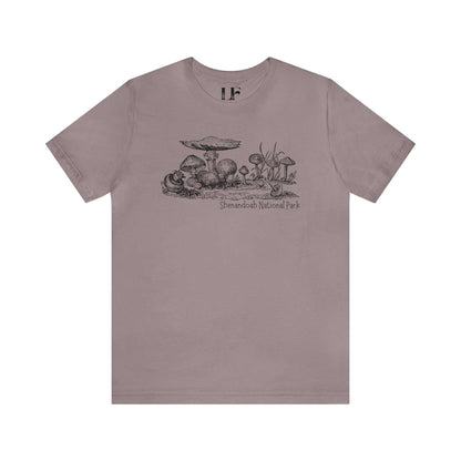 Shenandoah National Park Mushroom ShirtBring the beauty of Shenandoah National Park into your wardrobe with this vintage styled  t-shirt inspired by the magic of this iconic park.
Details:
- 100% lightwei