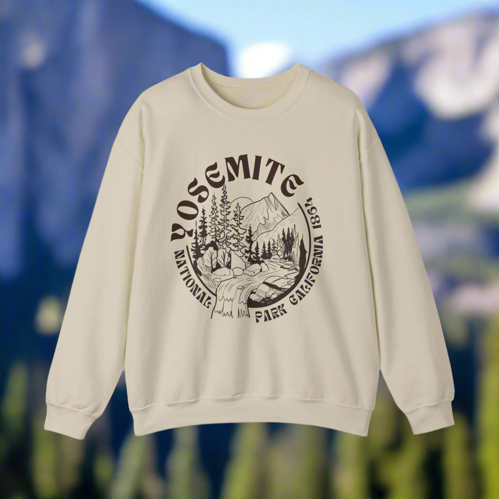 Yosemite National Park Sweatshirt Small Natural