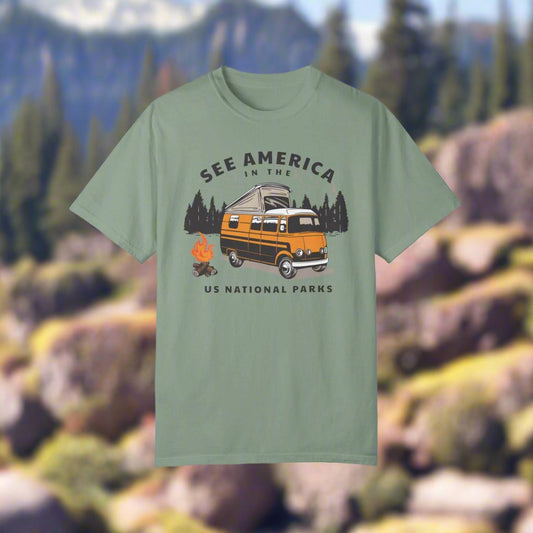 See America in US National Parks Van Life Shirt