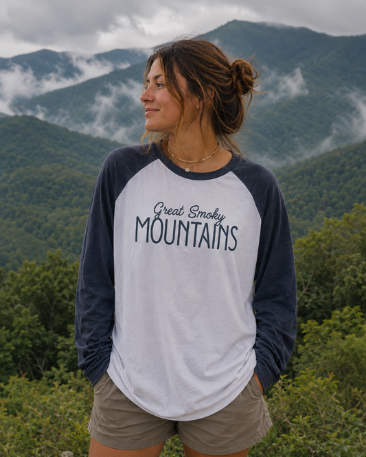 Great Smoky Mountain National Park Raglan Baseball Tee