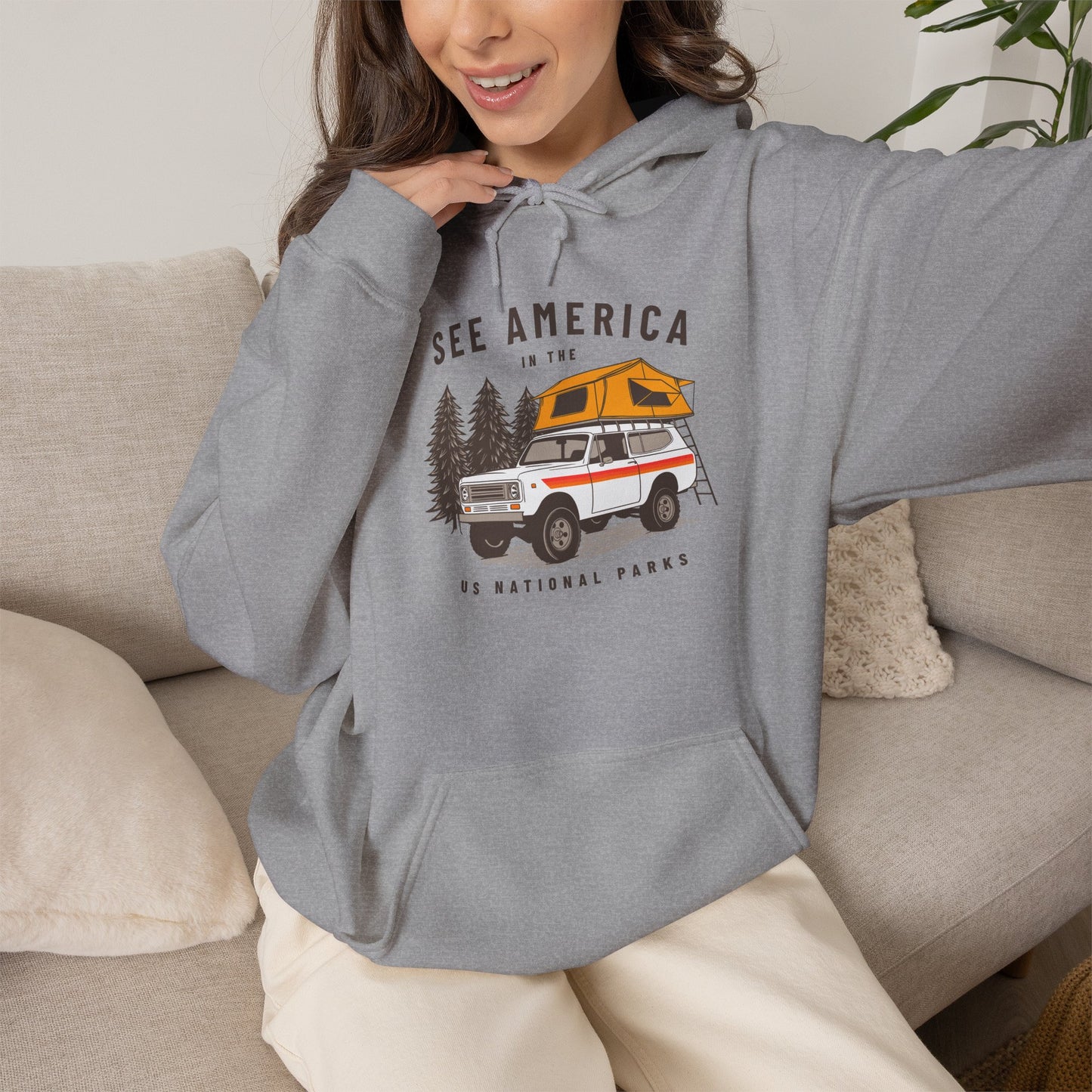 See America International Harvester Scout Camper Hoodie