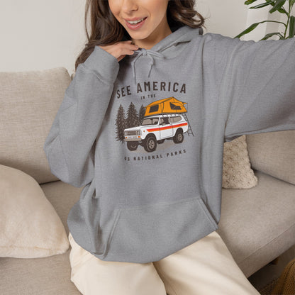 See America International Harvester Scout Camper Hoodie