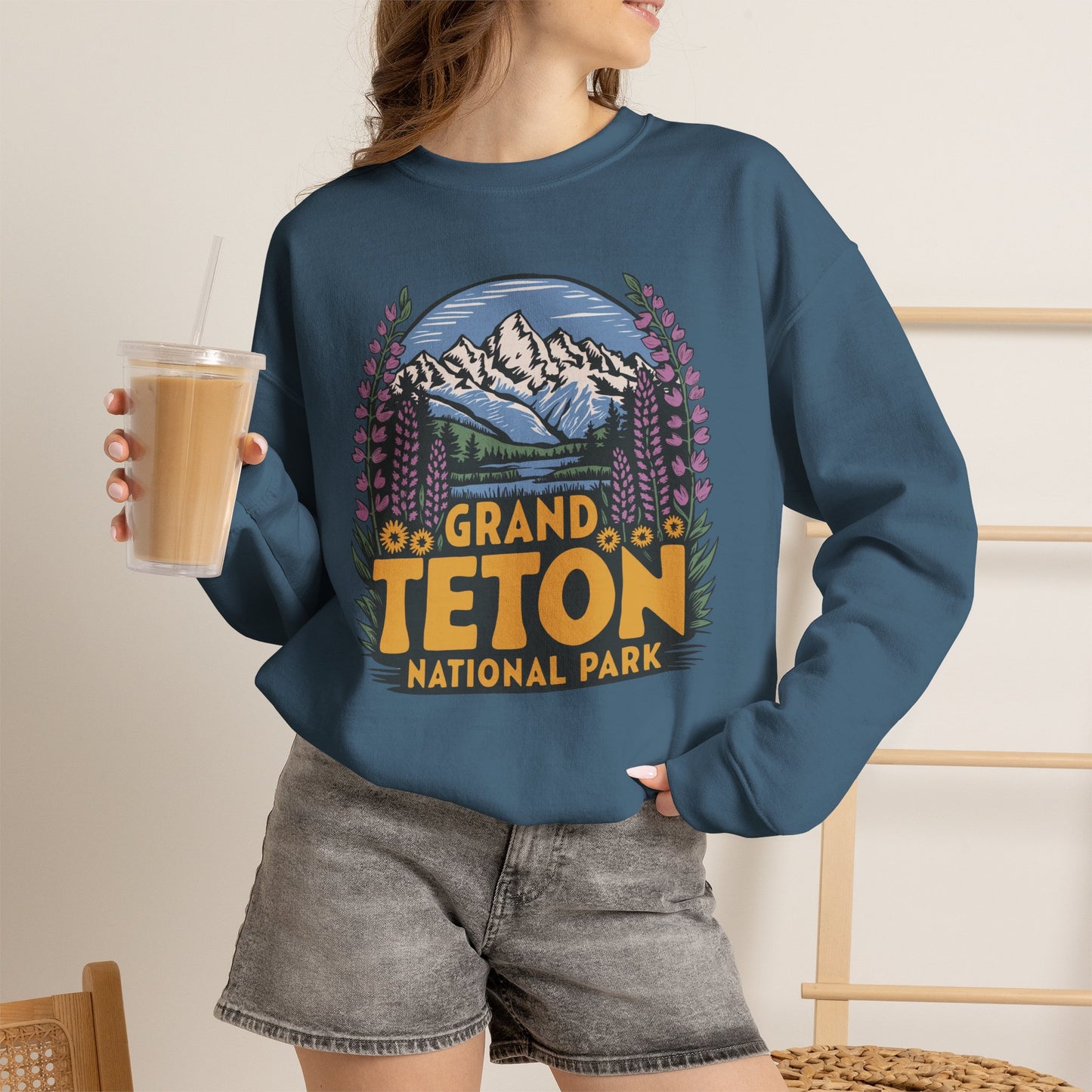 Grand Teton National Park Camp Crewneck
