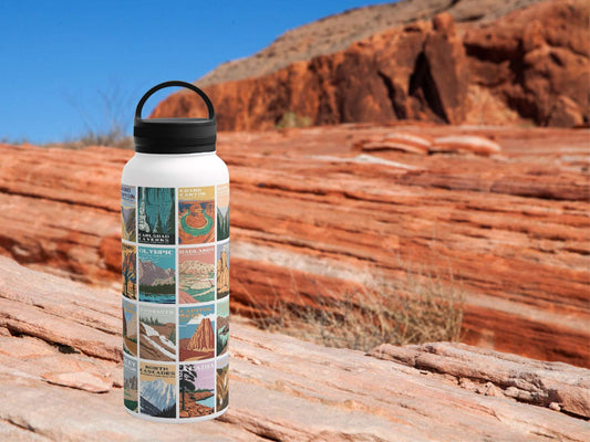 National Park Water BottleCelebrate your favorite national treasures everyday with this 32 oz insulated water bottle.
Perfect for road trips, camping, backpacking, and everyday use!
Capacity: