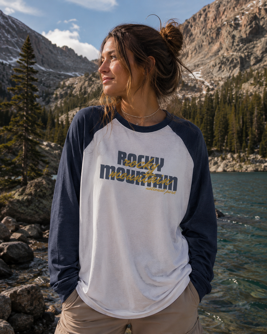 Rocky Mountain National Park Raglan Baseball Tee