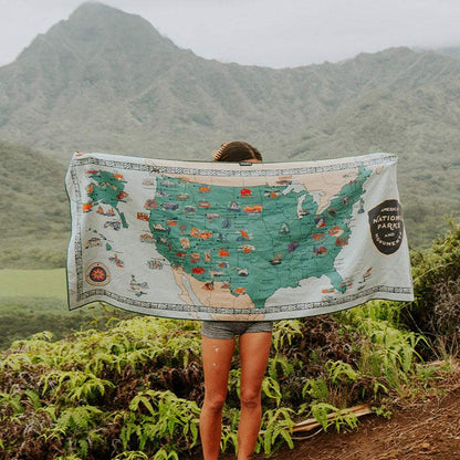 National Parks and Monuments Map Towel by Nomadix