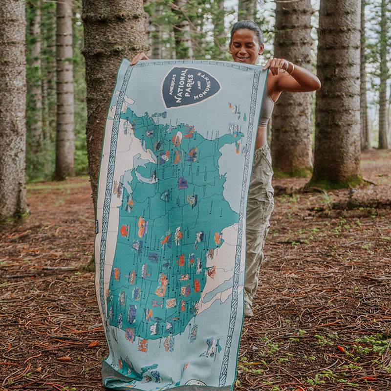 National Parks and Monuments Map Towel by Nomadix