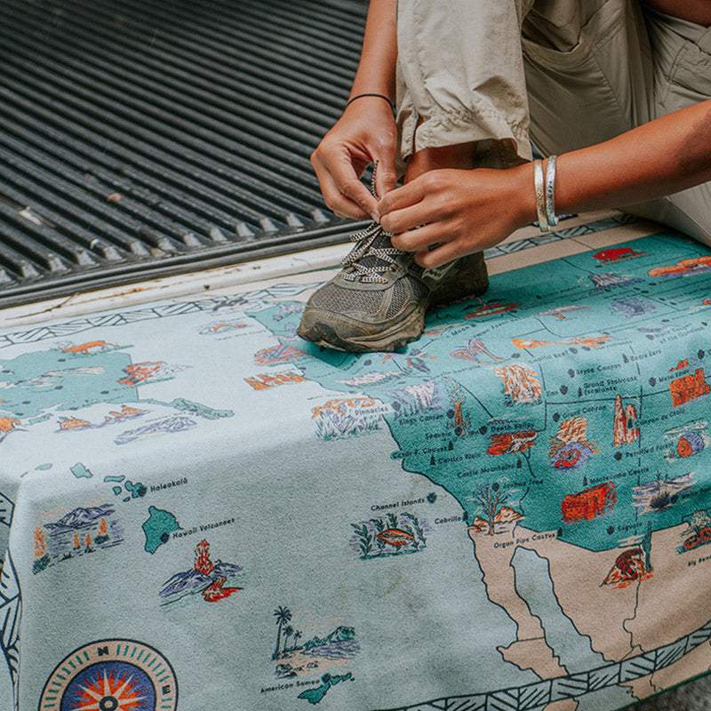 National Parks and Monuments Map Towel by Nomadix