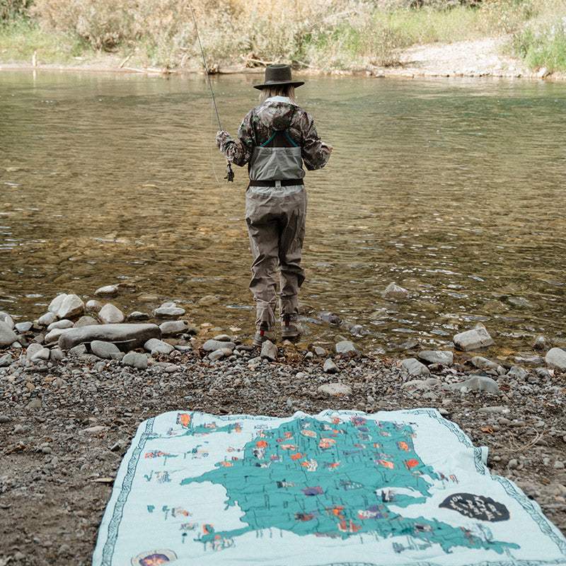 National Parks and Monuments Map Puffer Blanket