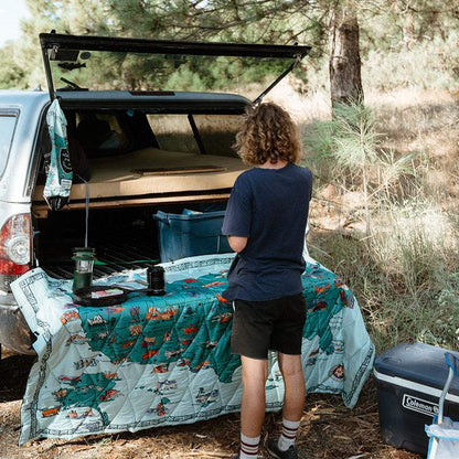 National Parks and Monuments Map Puffer Blanket