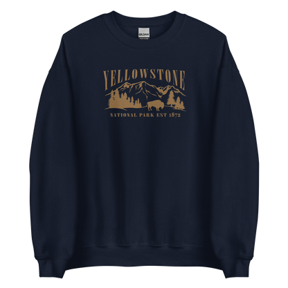 Yellowstone National Park Embroidered Crewneck SweatshirtBring the majesty of Yellowstone National Park into your wardrobe with this embroidered boyfriend crewneck sweatshirt inspired by the iconic Rocky Mountains and wild